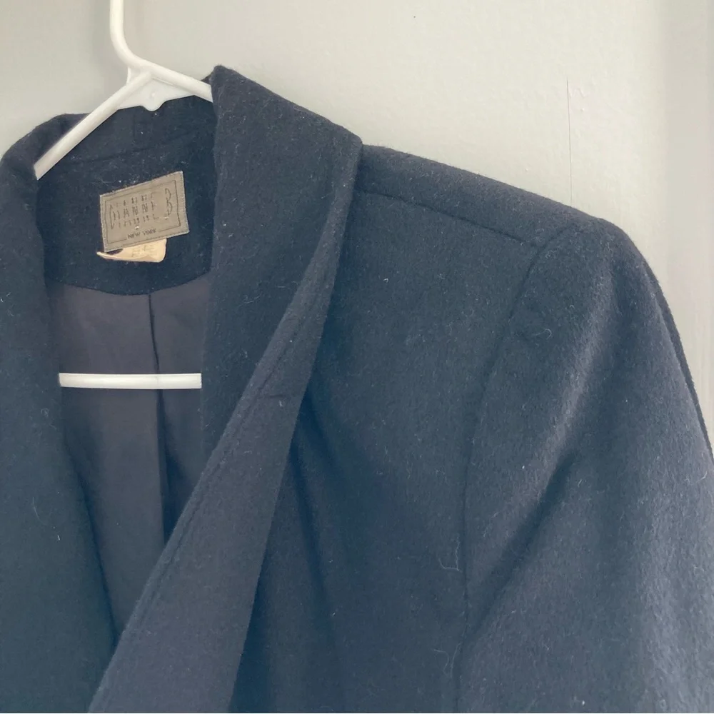 Vintage Dianne B New York black button-up wool pea coat- womens large - Picture 4 of 9